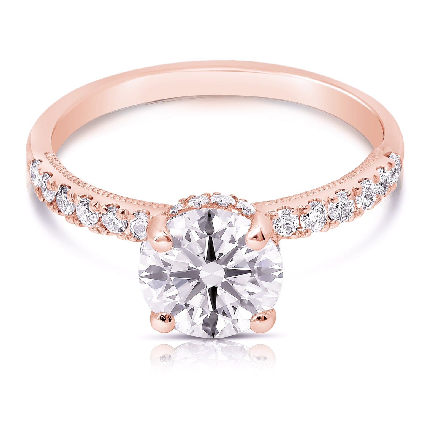 2 Ct Total Weight Lab Grown Hidden Halo Engagement Ring