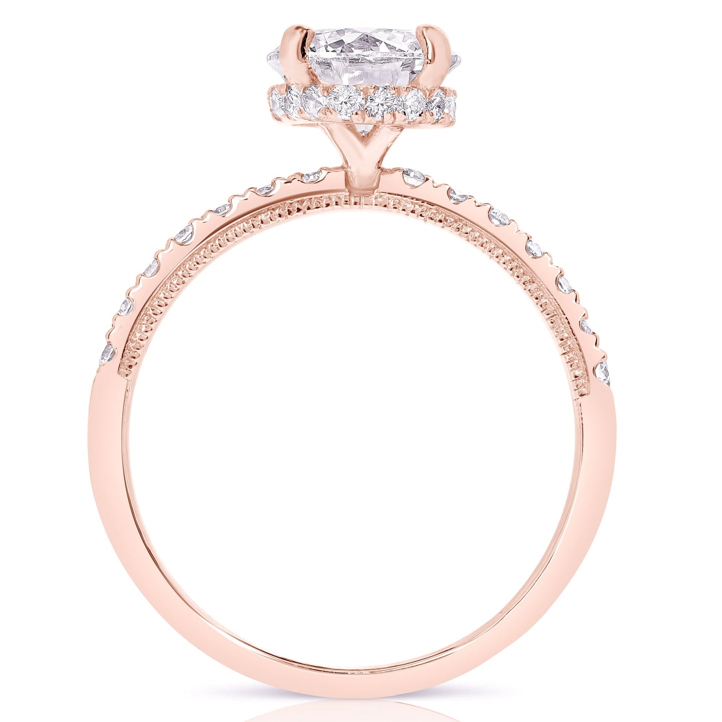 2 Ct Total Weight Lab Grown Hidden Halo Engagement Ring