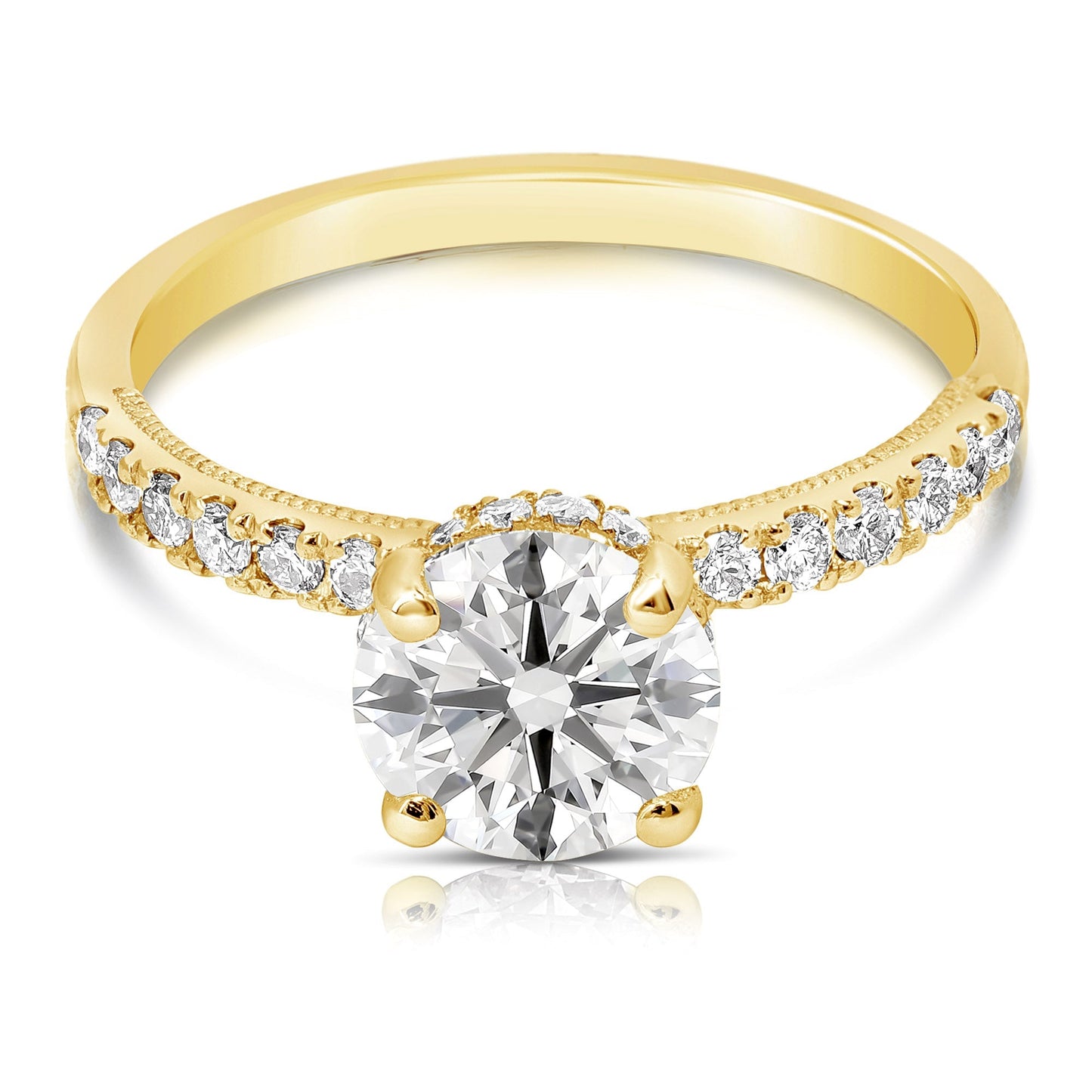 2 Ct Total Weight Lab Grown Hidden Halo Engagement Ring