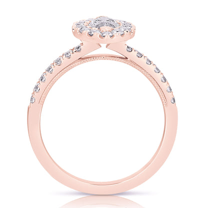 1/2 Ct Marquise Complete Engagement Ring