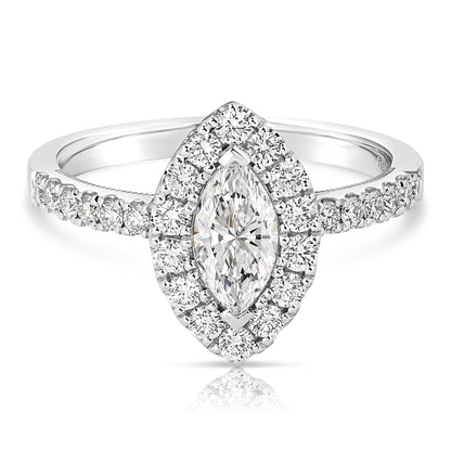1/2 Ct Marquise Complete Engagement Ring