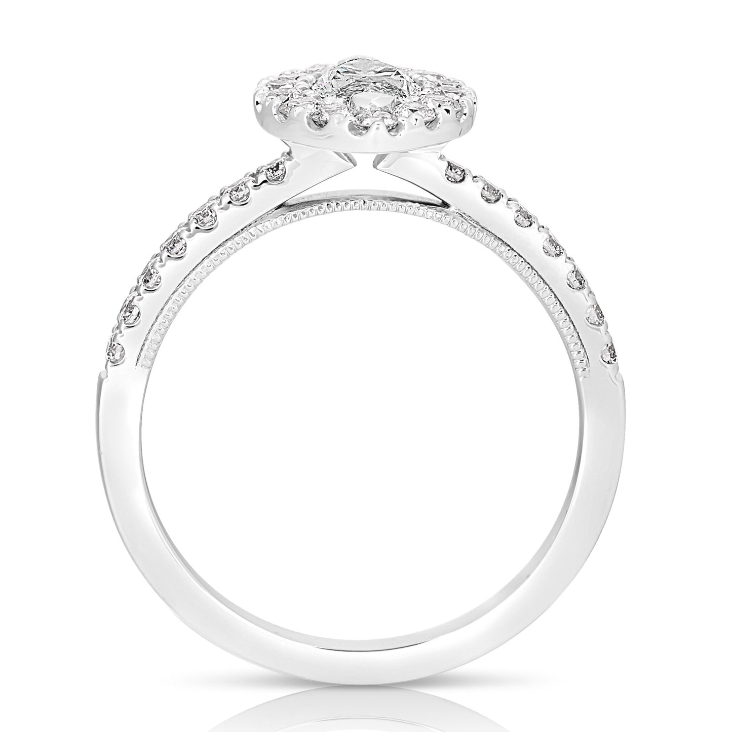 1/2 Ct Marquise Complete Engagement Ring
