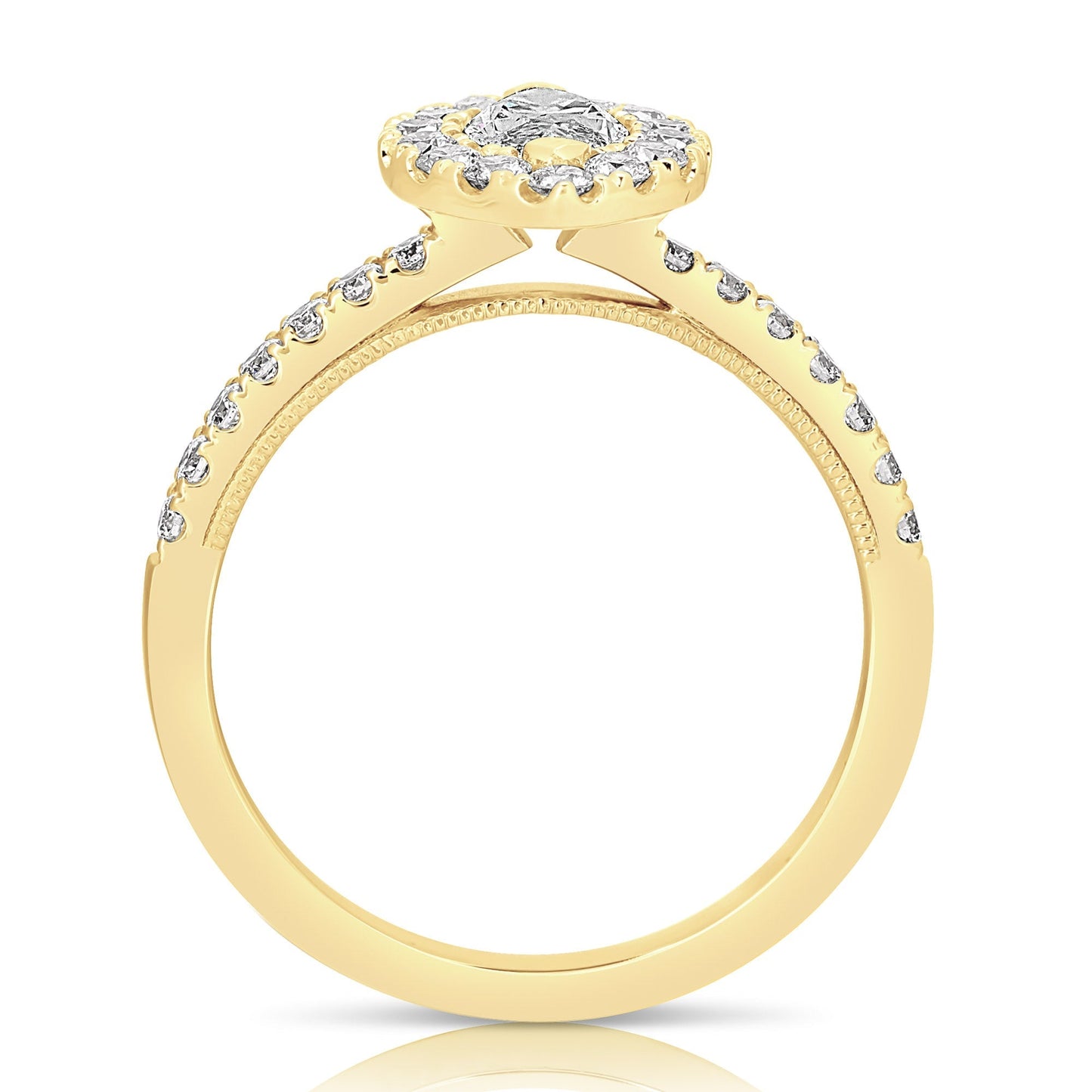 1/2 Ct Marquise Complete Engagement Ring