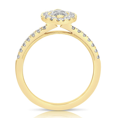 1/2 Ct Marquise Complete Engagement Ring