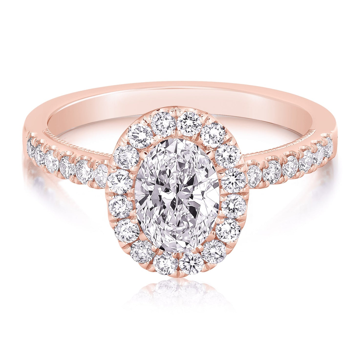 3/4 Ct Oval Complete Engagement Ring