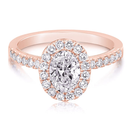 3/4 Ct Oval Complete Engagement Ring