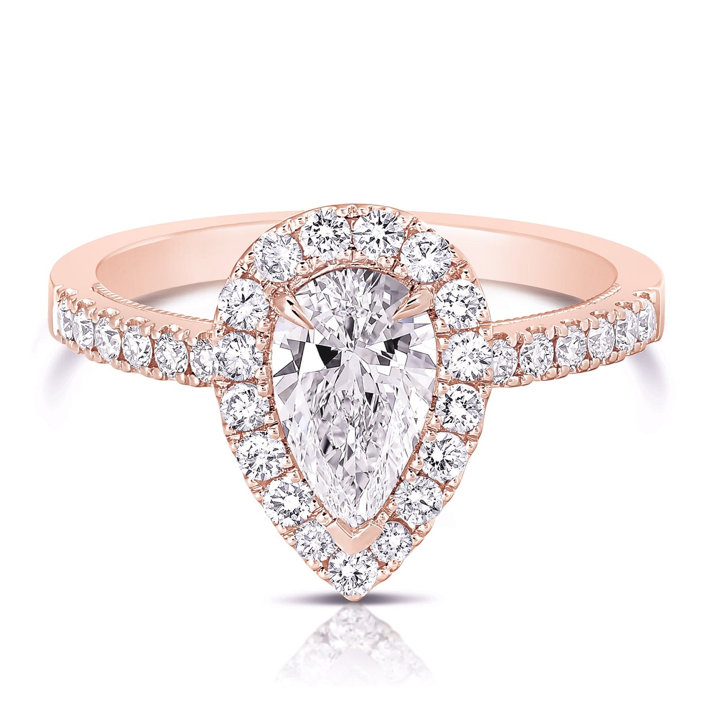1 Ct Pear Shape Complete Engagement Ring