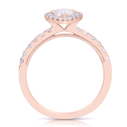 1/2 Ct Pear Shape Complete Engagement Ring