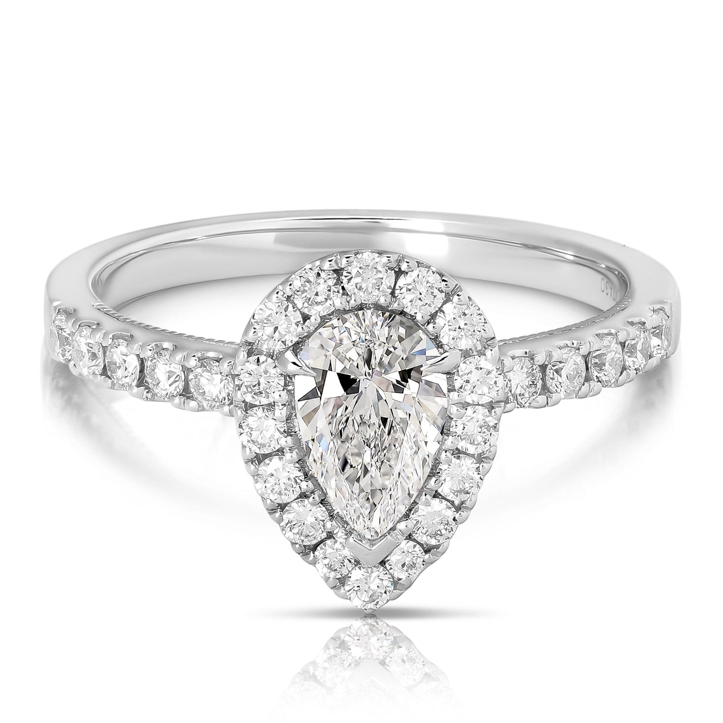 1/2 Ct Pear Shape Complete Engagement Ring