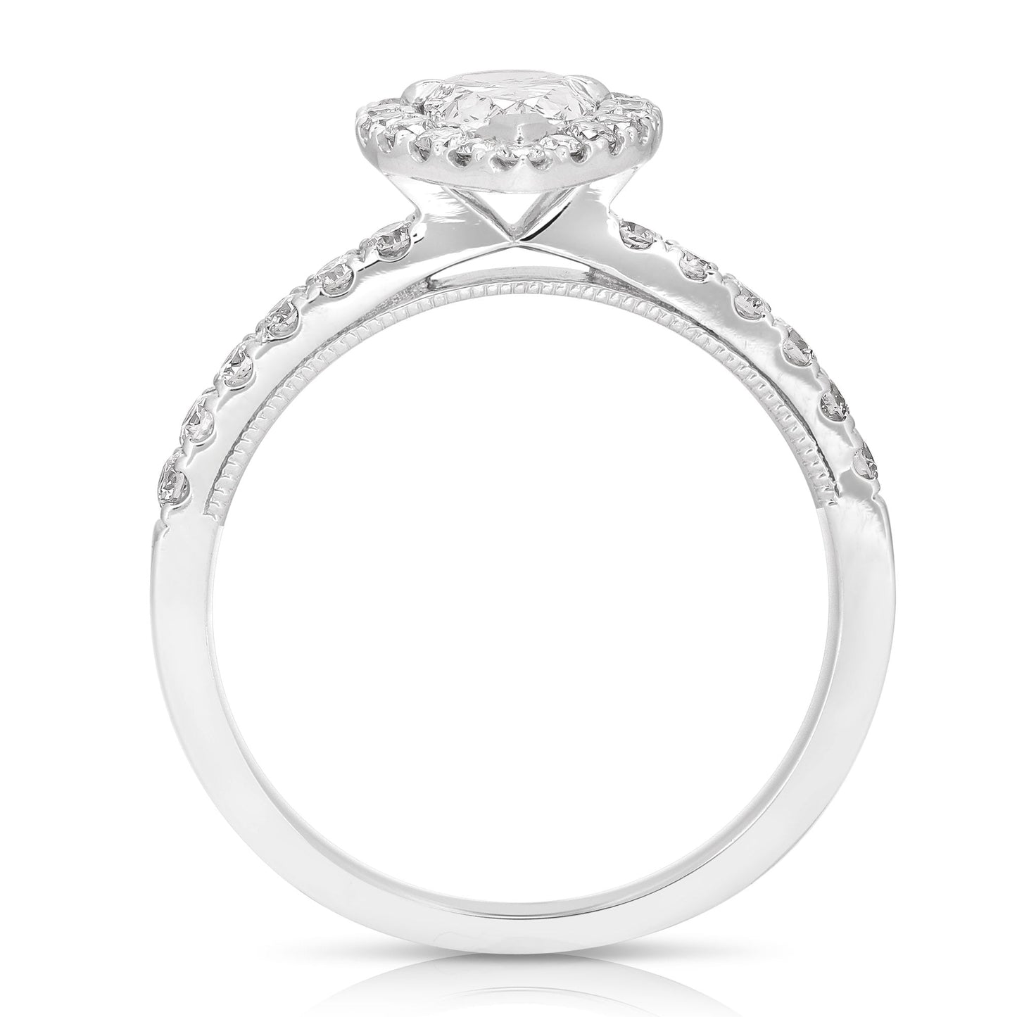 1/2 Ct Pear Shape Complete Engagement Ring