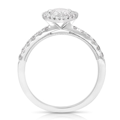 1/2 Ct Pear Shape Complete Engagement Ring