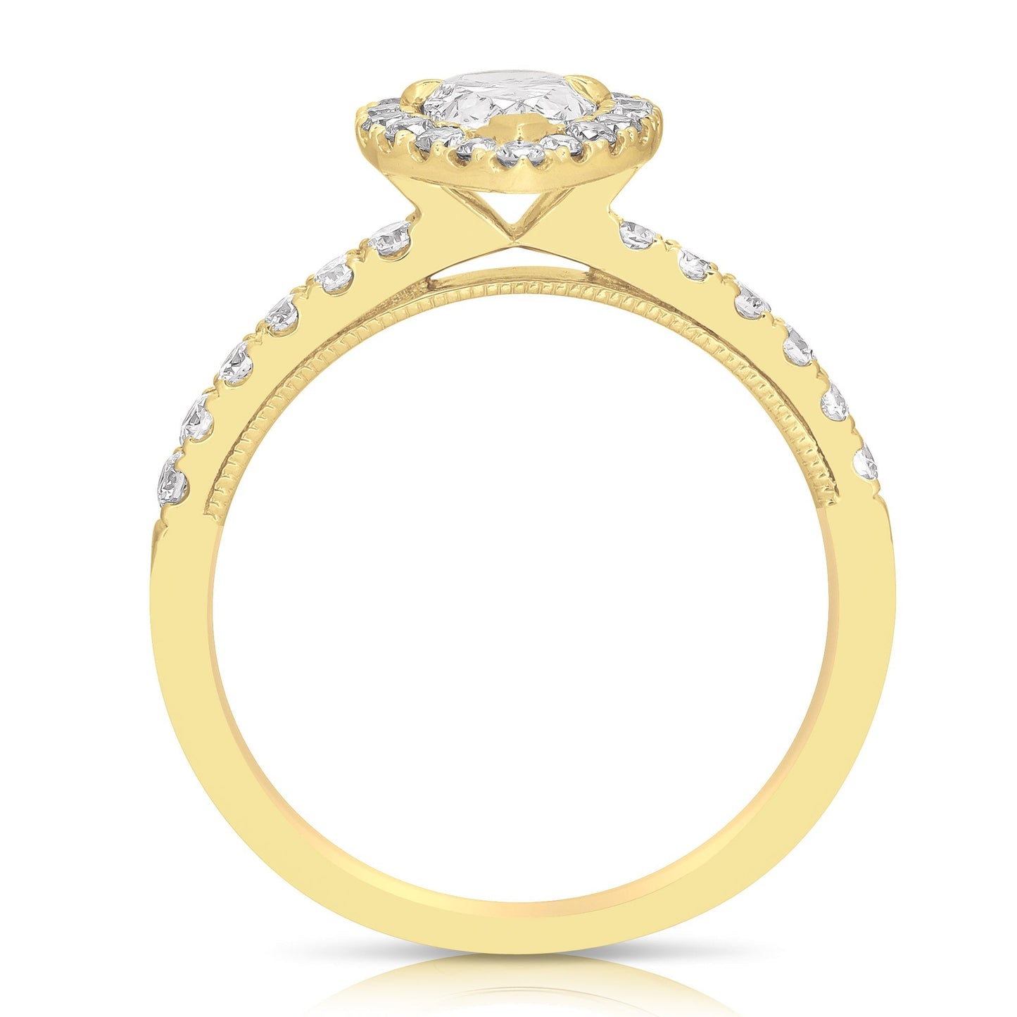 1/2 Ct Pear Shape Complete Engagement Ring