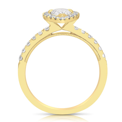 1/2 Ct Pear Shape Complete Engagement Ring