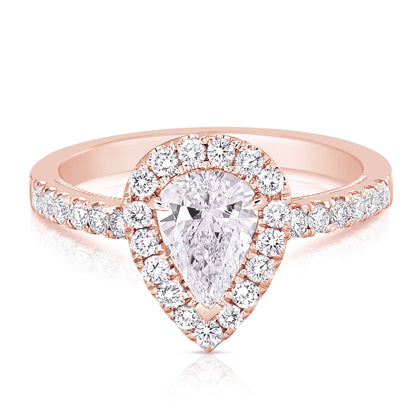 1 1/4 Ct Total Weight Pear Shape Diamond Engagement Ring