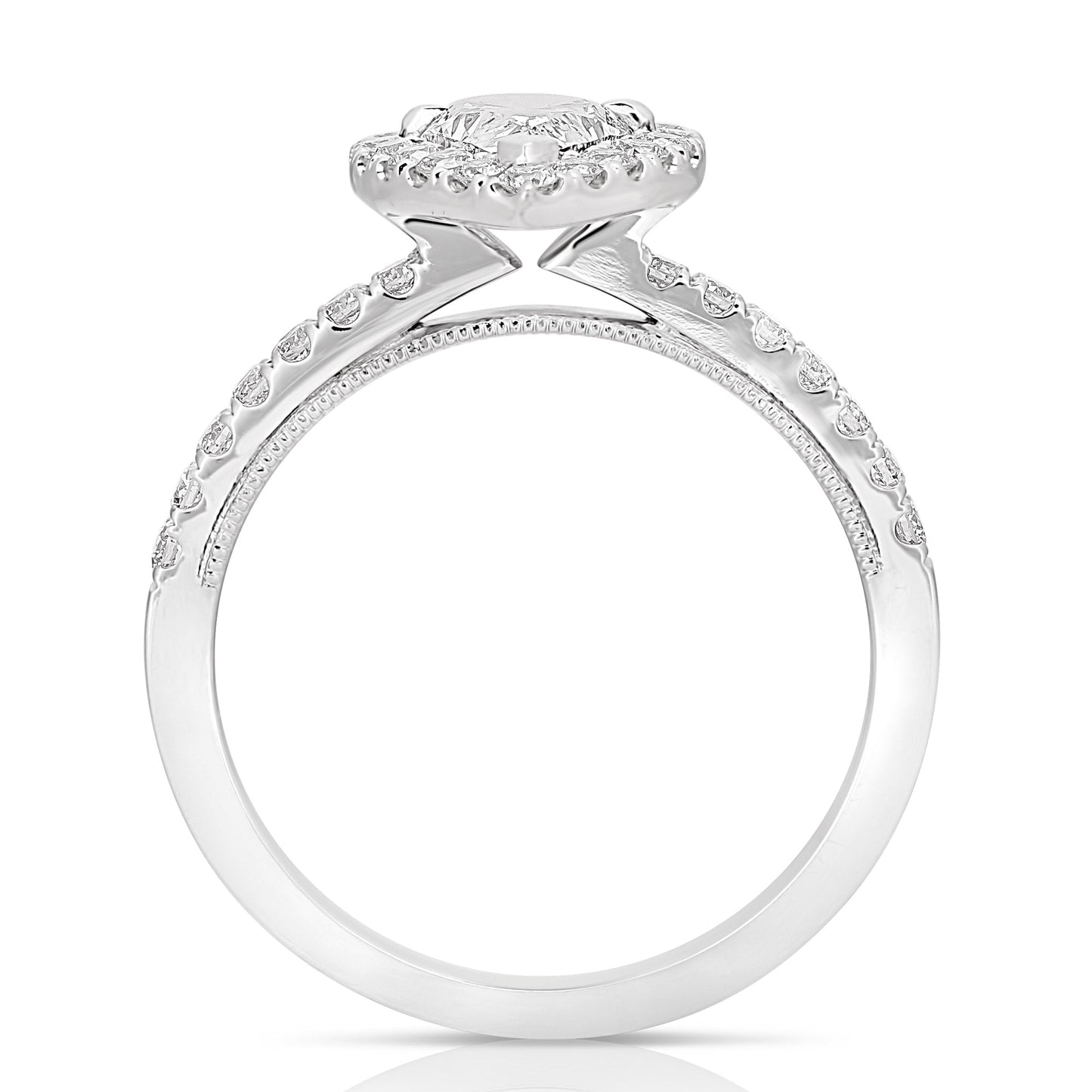 1 1/4 Ct Total Weight Pear Shape Diamond Engagement Ring