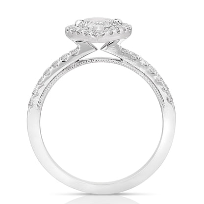 1 1/4 Ct Total Weight Pear Shape Diamond Engagement Ring