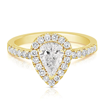 1 1/4 Ct Total Weight Pear Shape Diamond Engagement Ring