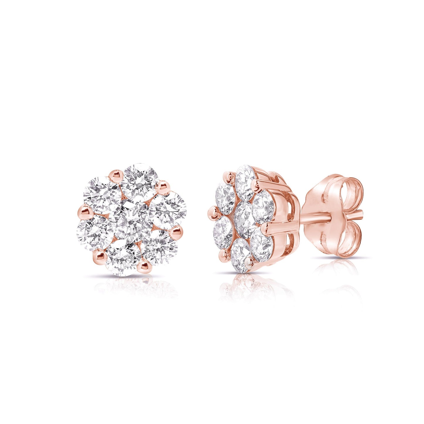 1 Ct Flower Cluster Studs