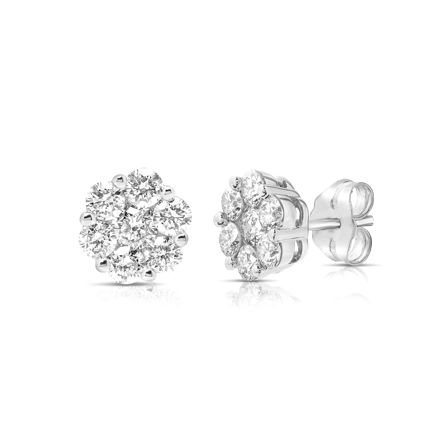 1 Ct Flower Cluster Studs