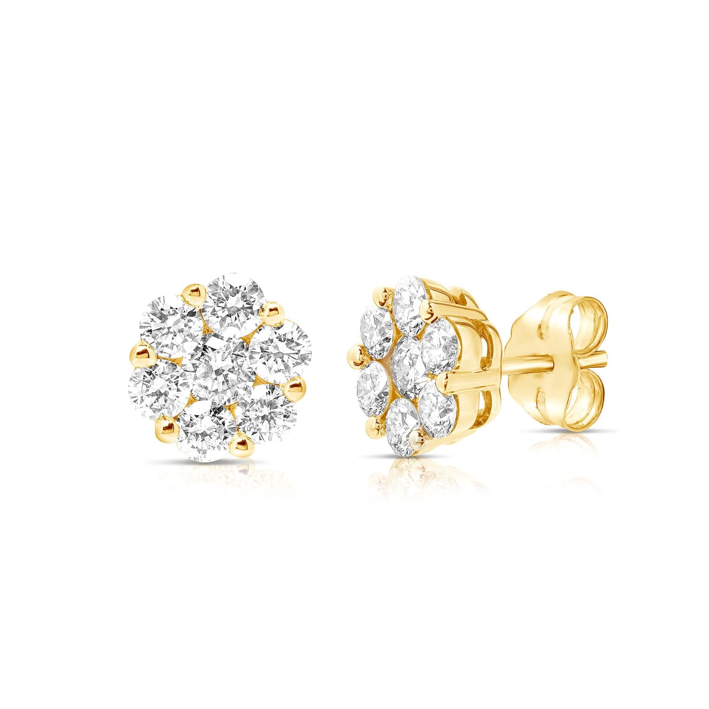 1 Ct Flower Cluster Studs