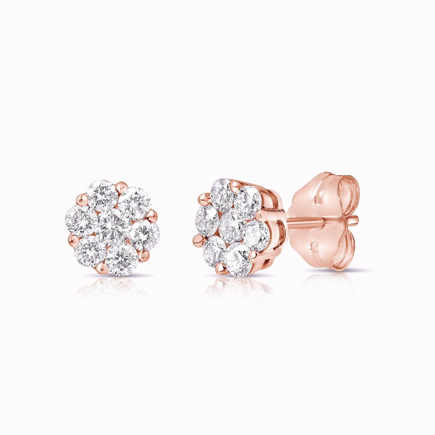 1/2 Ct Flower Cluster Studs