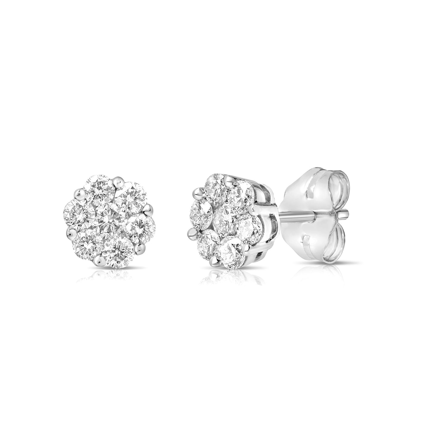 1/2 Ct Flower Cluster Studs