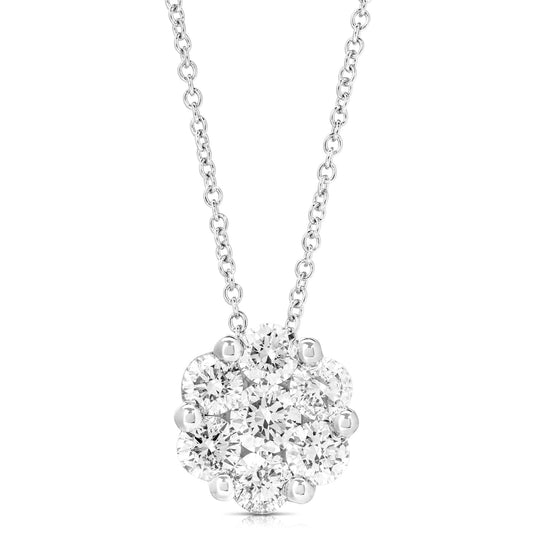 1 Ct Flower Cluster Pendant