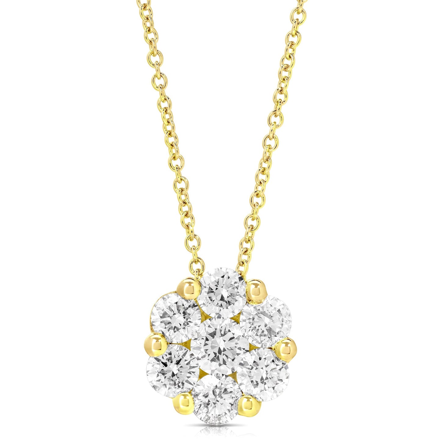 1 Ct Flower Cluster Pendant