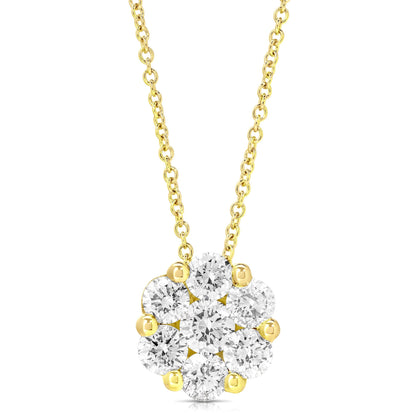 1 Ct Flower Cluster Pendant