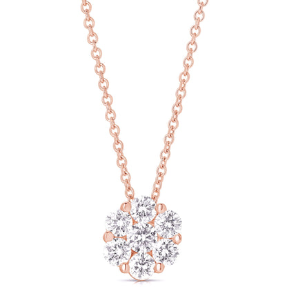 1/2 Ct Flower Cluster Pendant
