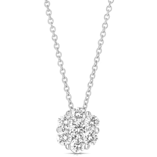 1/2 Ct Flower Cluster Pendant