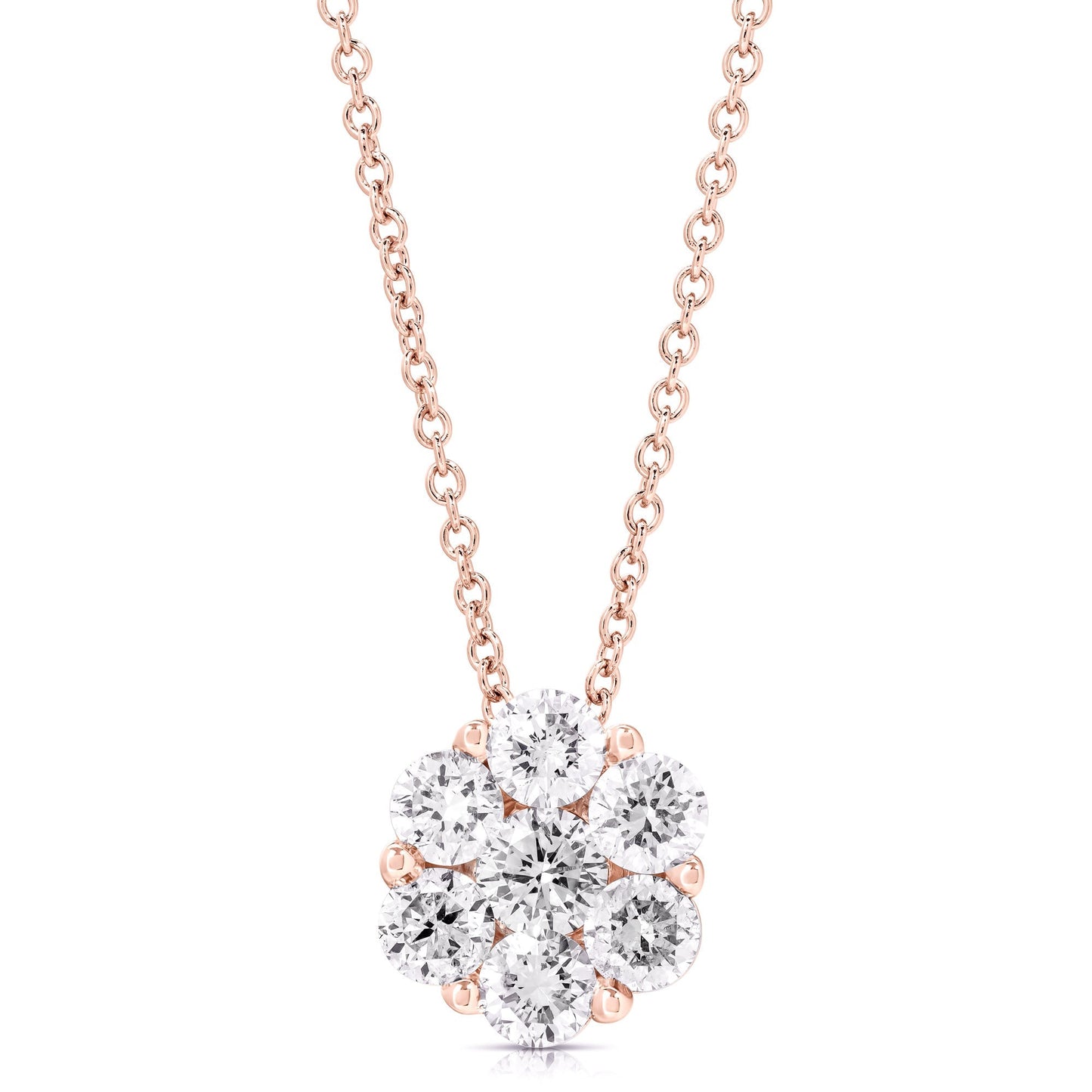 3/4 Ct Flower Cluster Pendant