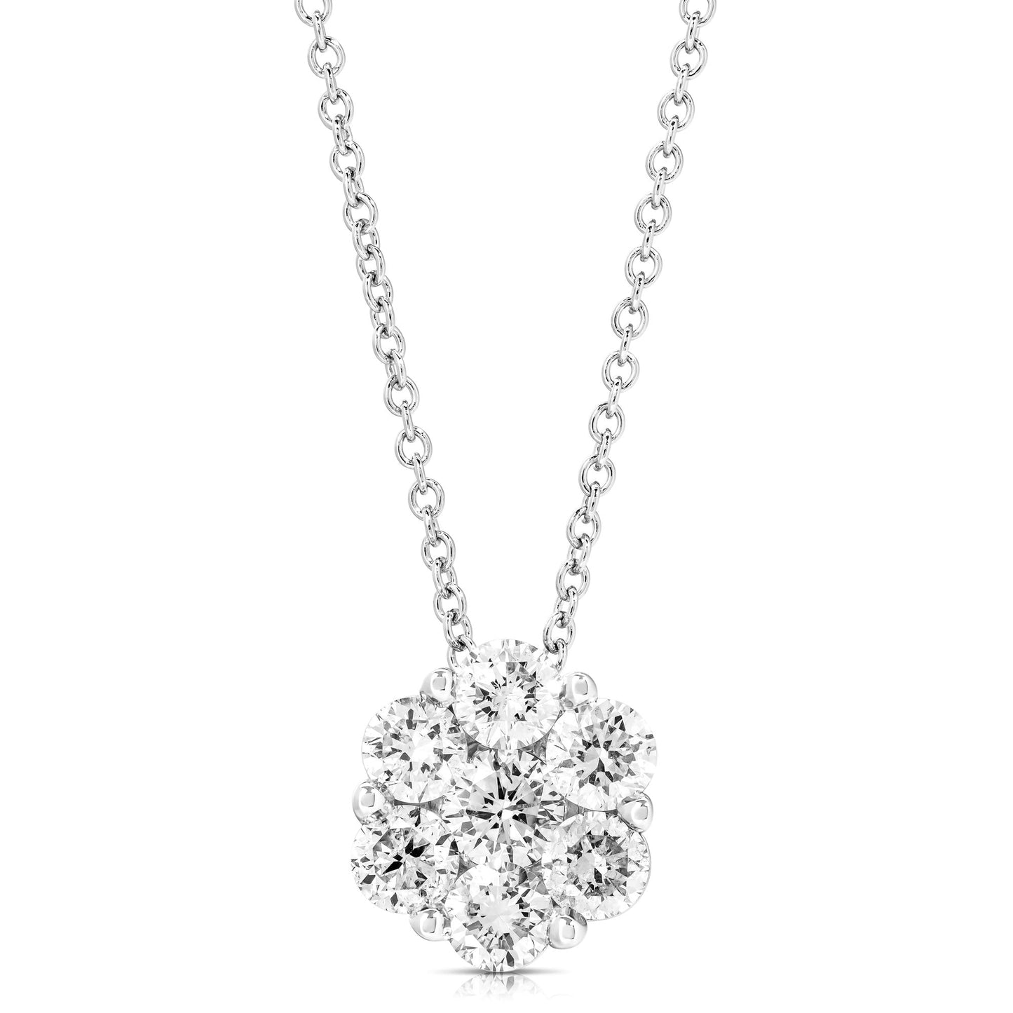 3/4 Ct Flower Cluster Pendant