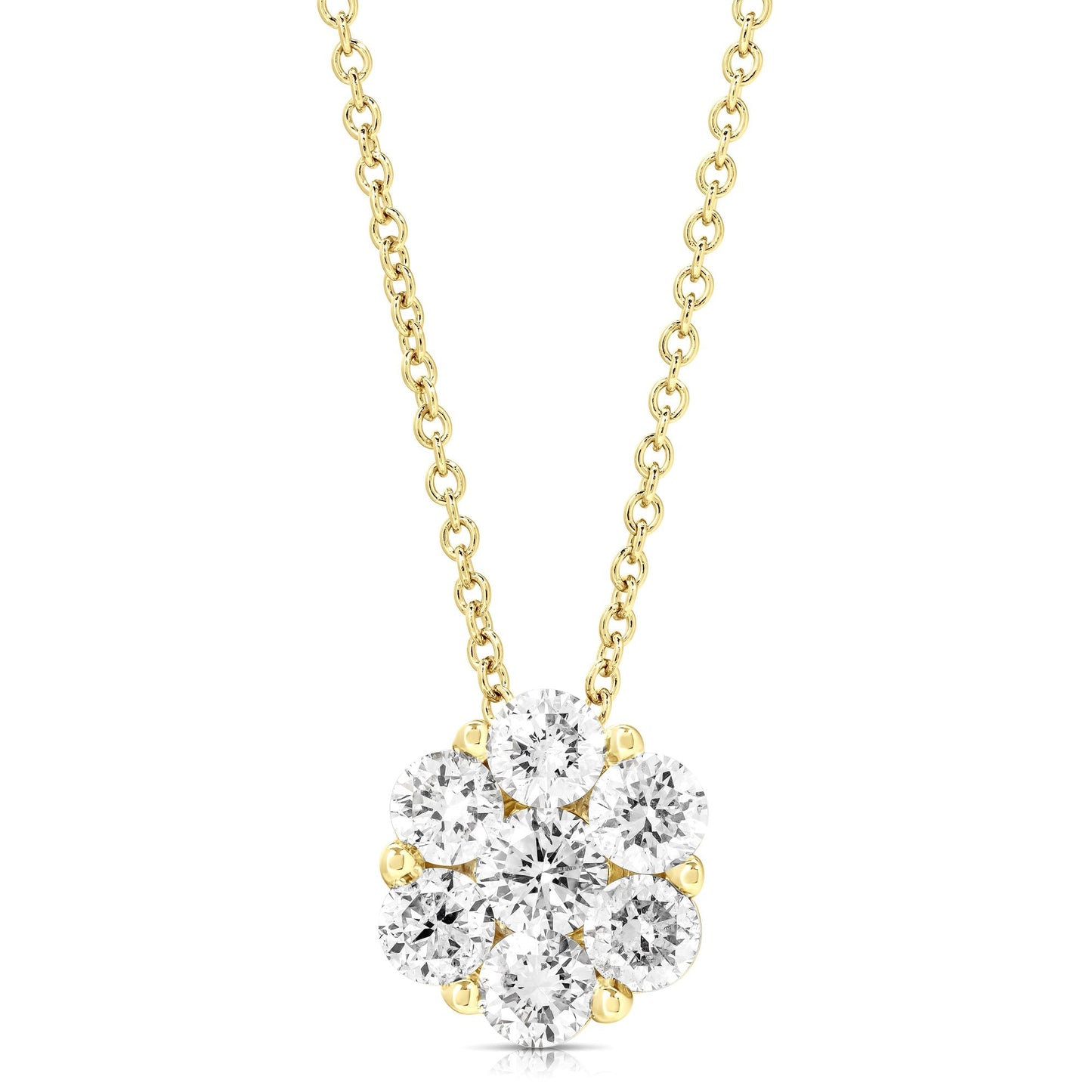 3/4 Ct Flower Cluster Pendant