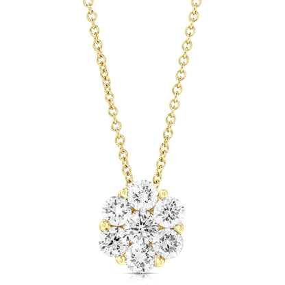 3/4 Ct Flower Cluster Pendant