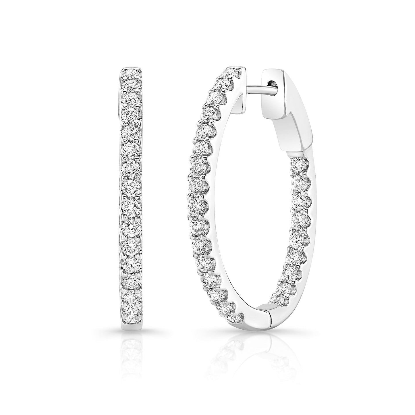 Premier Medium Prong Set Oval Hoops