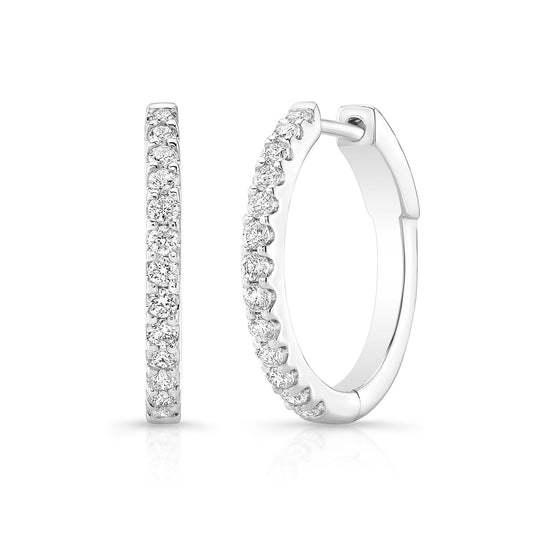 Premier Small Prong Set Round Hoops