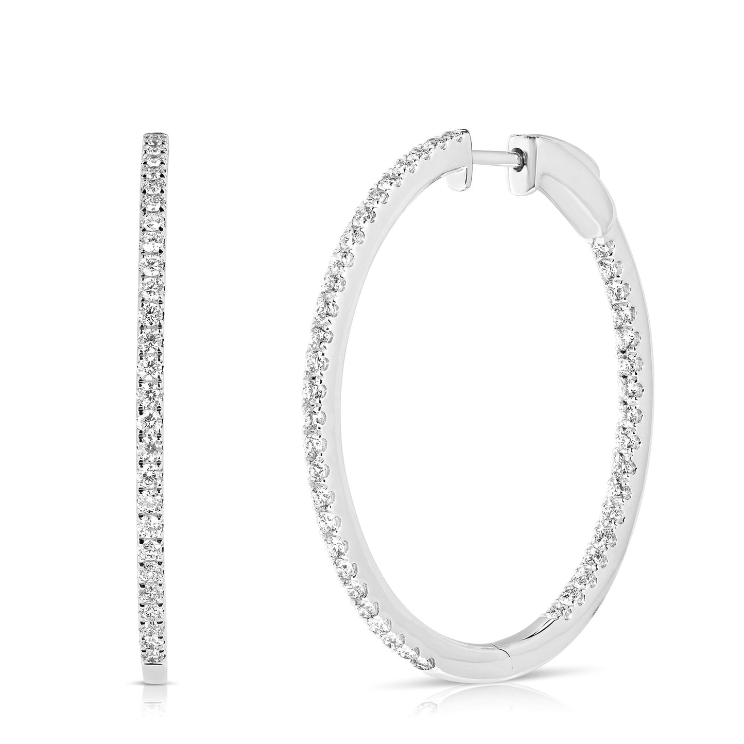Premier Large Prong Set Round Hoops